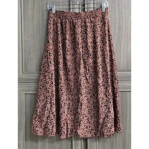Nine West Floral Pull Up Skirt Sz Small Floral Below Knee Length.